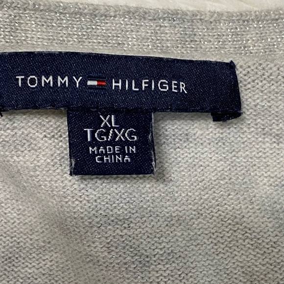 Tommy Hilfiger Metallic Sparkly Pullover Lightweight Sweater Silver Gray Size XL - Picture 12 of 14